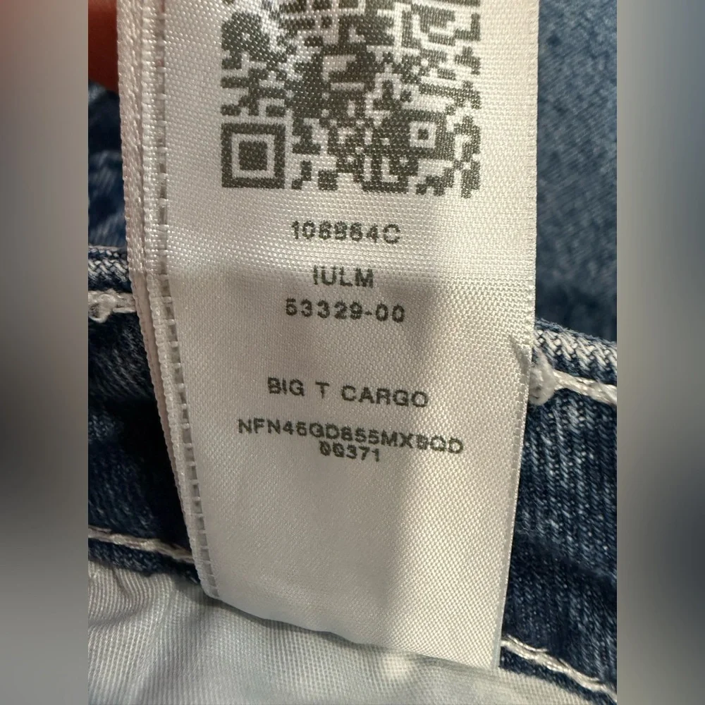 True Religion Baggy Big T Cargo Jeans Zip Knees 38  Pockets‎